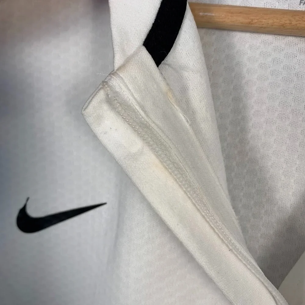 Nike Dri-Fit Vanderbilt 1/4 Zip White Polo Shirt Short Sleeve Logo Women's Large